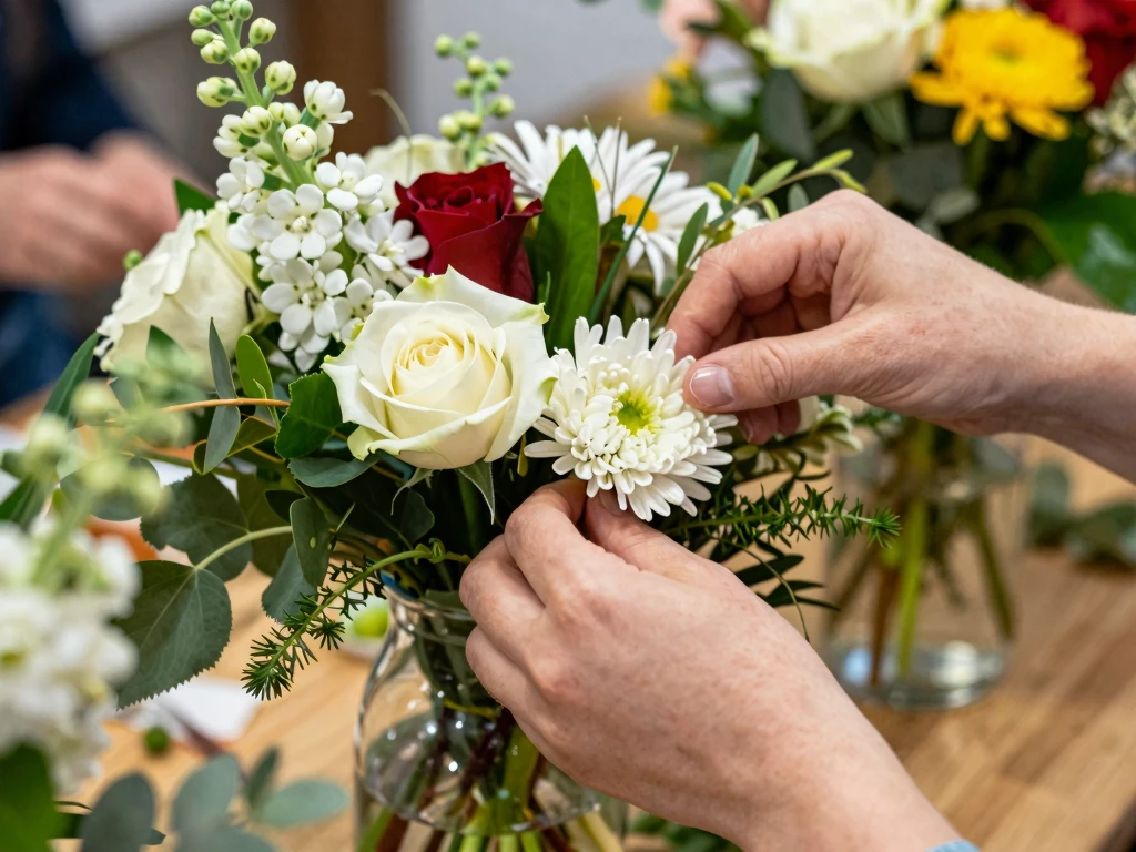 Floral arrangement creation process
